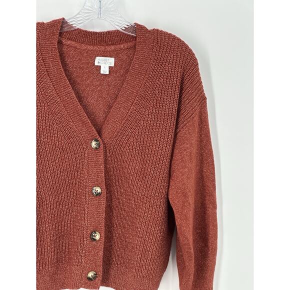 Market & Spruce Rust Button Front Cardigan Sweater Women’s Large Soft Knit - Picture 5 of 16